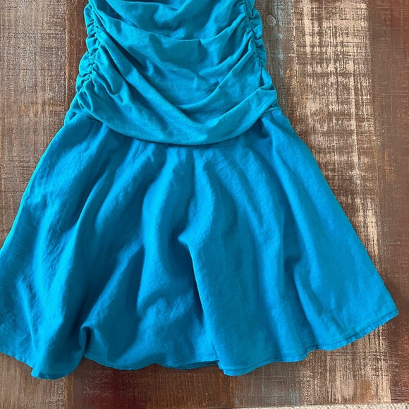 strapless dress Velvet by Graham & Spencer teal EUC - Picture 3 of 9